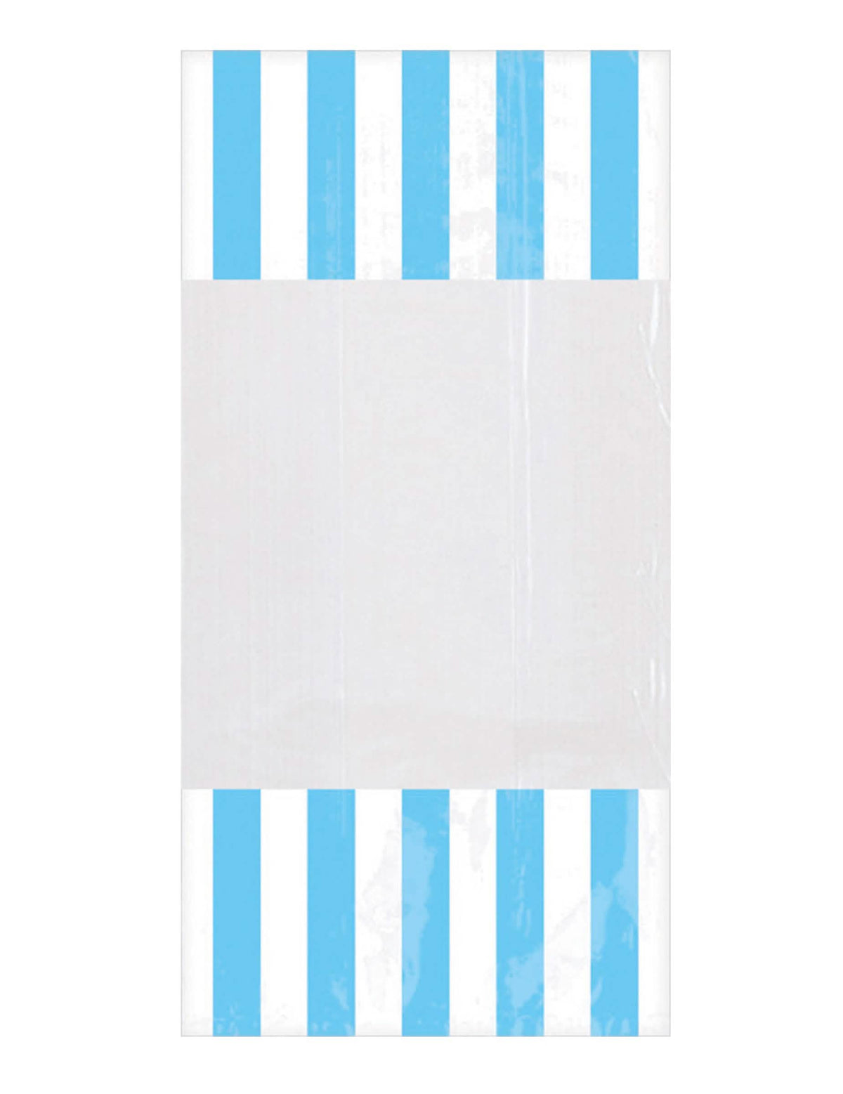 Bolsitas de plástico rayadas para fiesta azul cielo con ventana