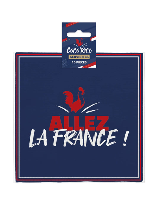 Vue de l'emballage des serviettes en papier Allez la France