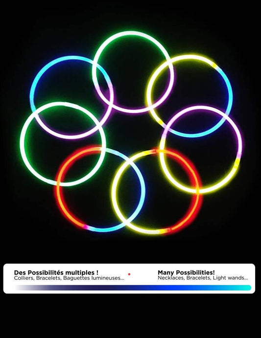 100 pulseras fluorescentes