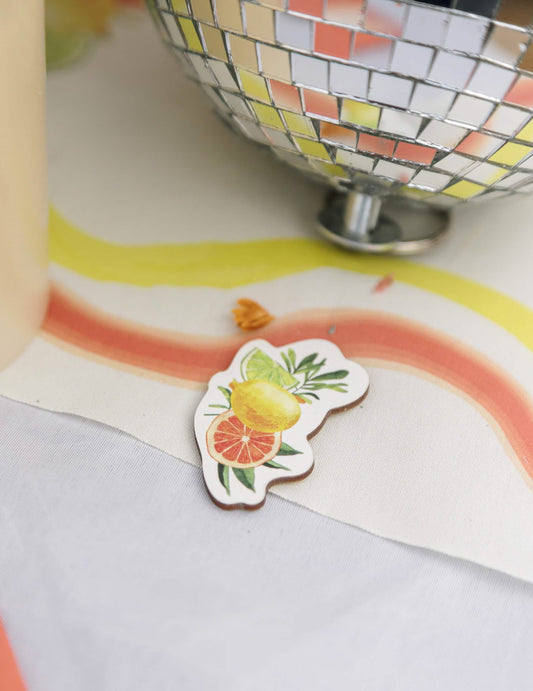 100 confeti fizz cítricos de papel crema, naranja, amarillo y oro, motivos variados