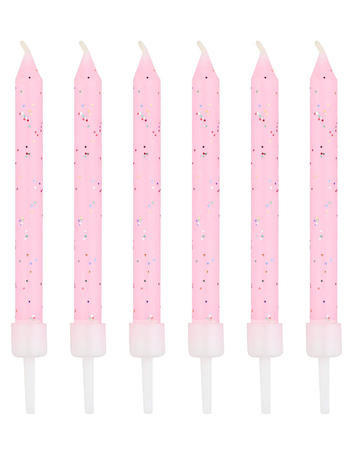 12 velas con purpurina para fiesta rosas con bobèches