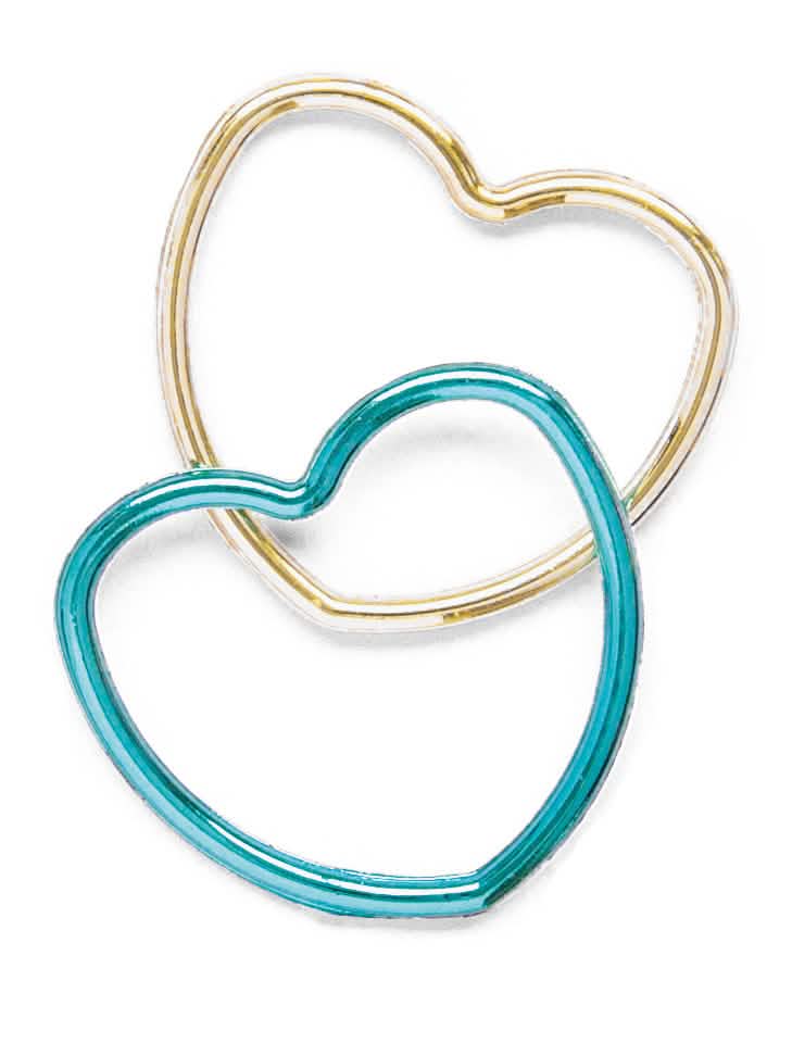 Pulseras brillantes en forma de corazón para niño dorado y azul