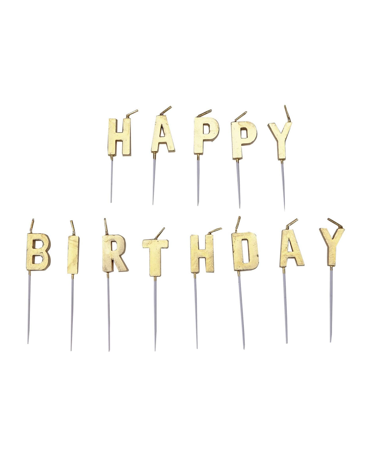 13 velas letras Happy Birthday para pastel dorado