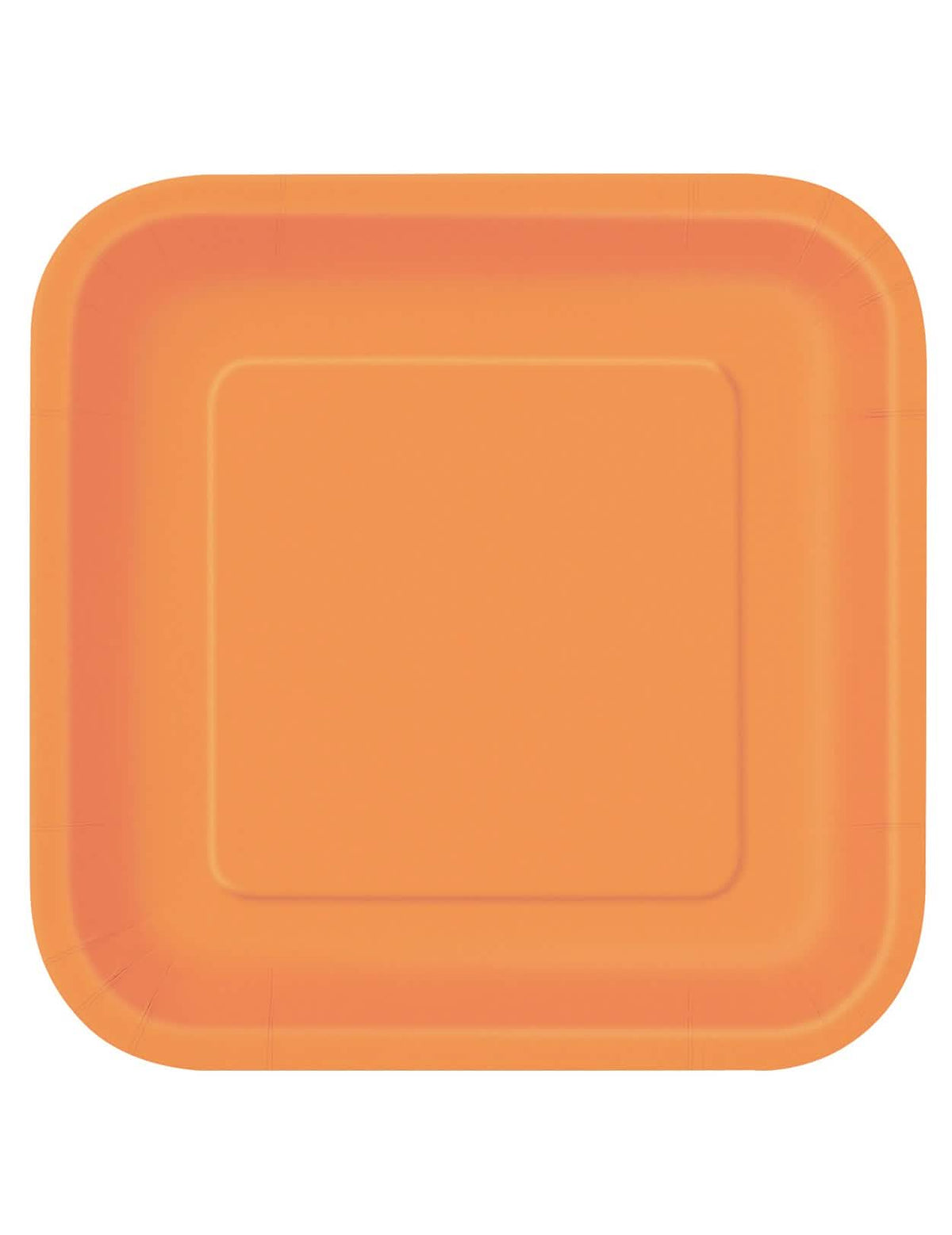 Assiettes carrées en carton pour fête orange