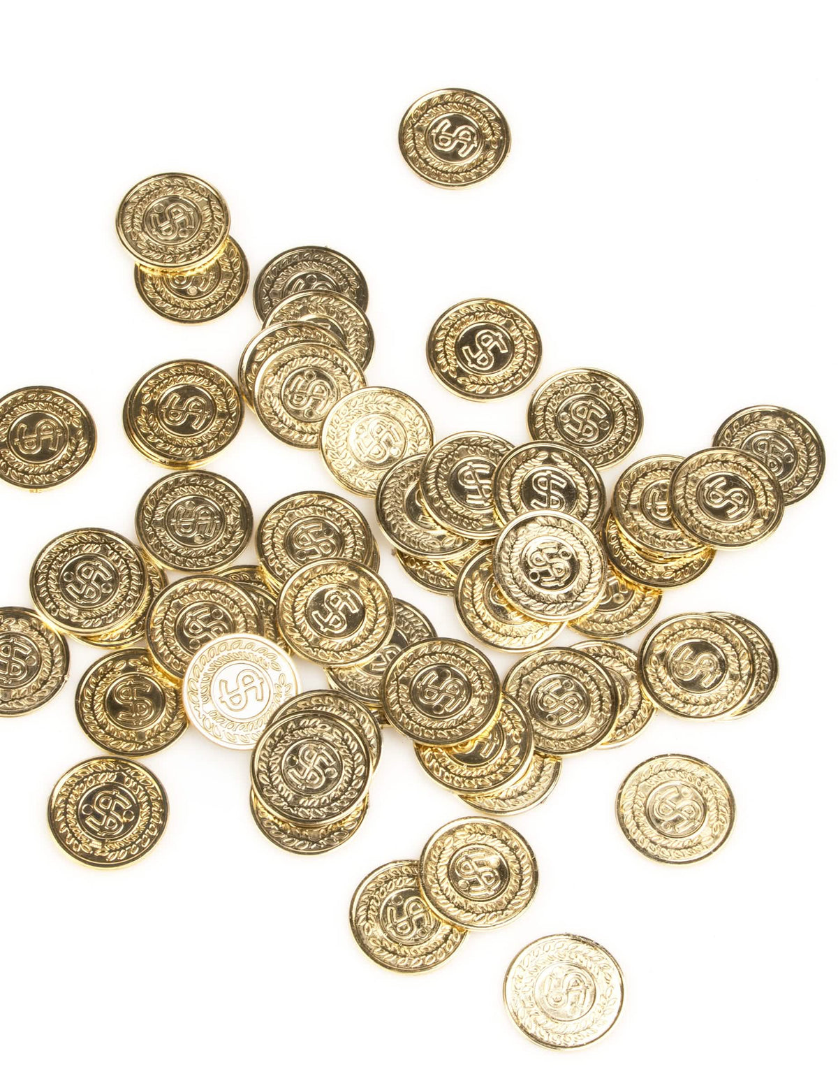 Monedas falsas de dólar doradas para fiesta, lote de 144