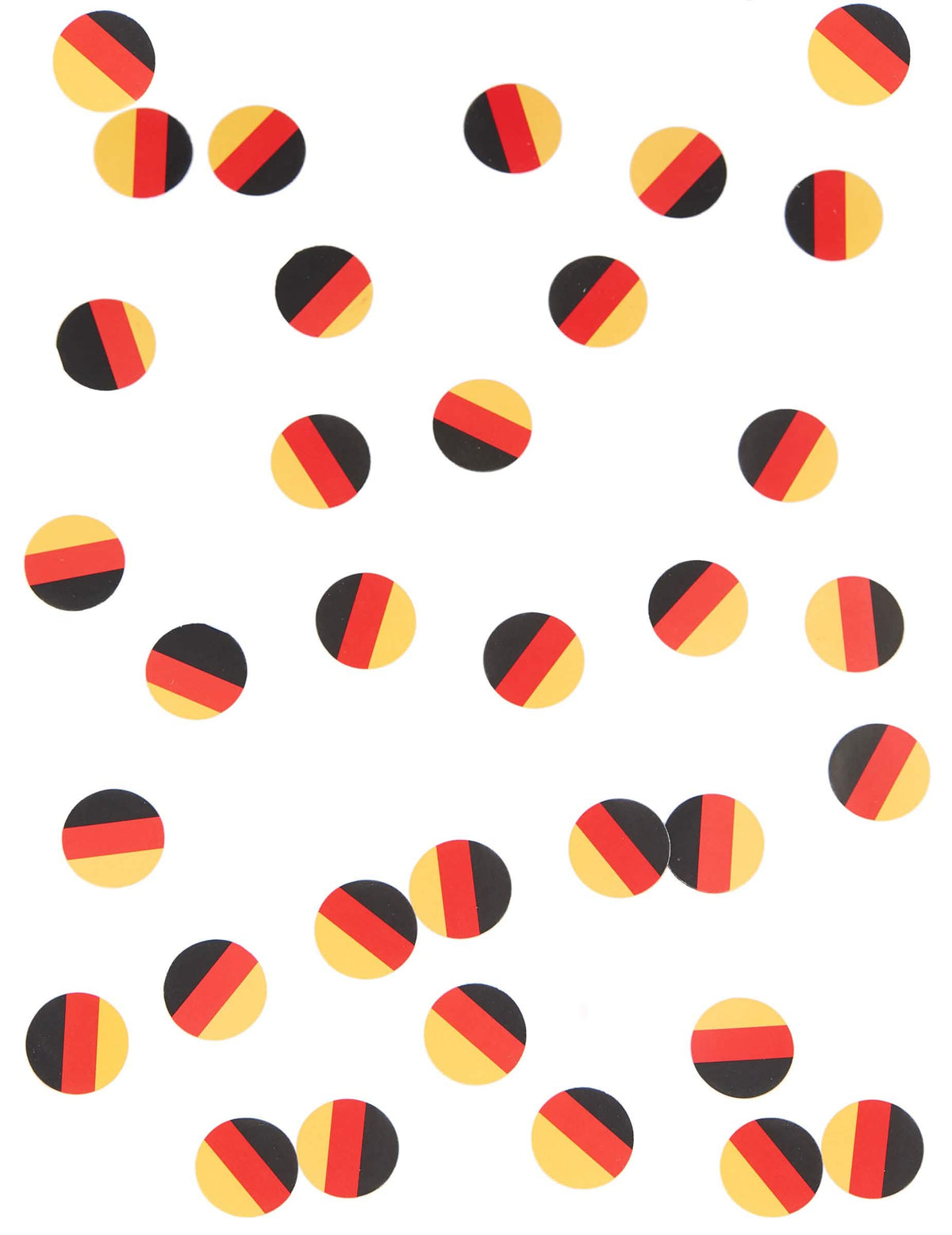 Primer plano del motivo de los confetis de mesa bandera alemania