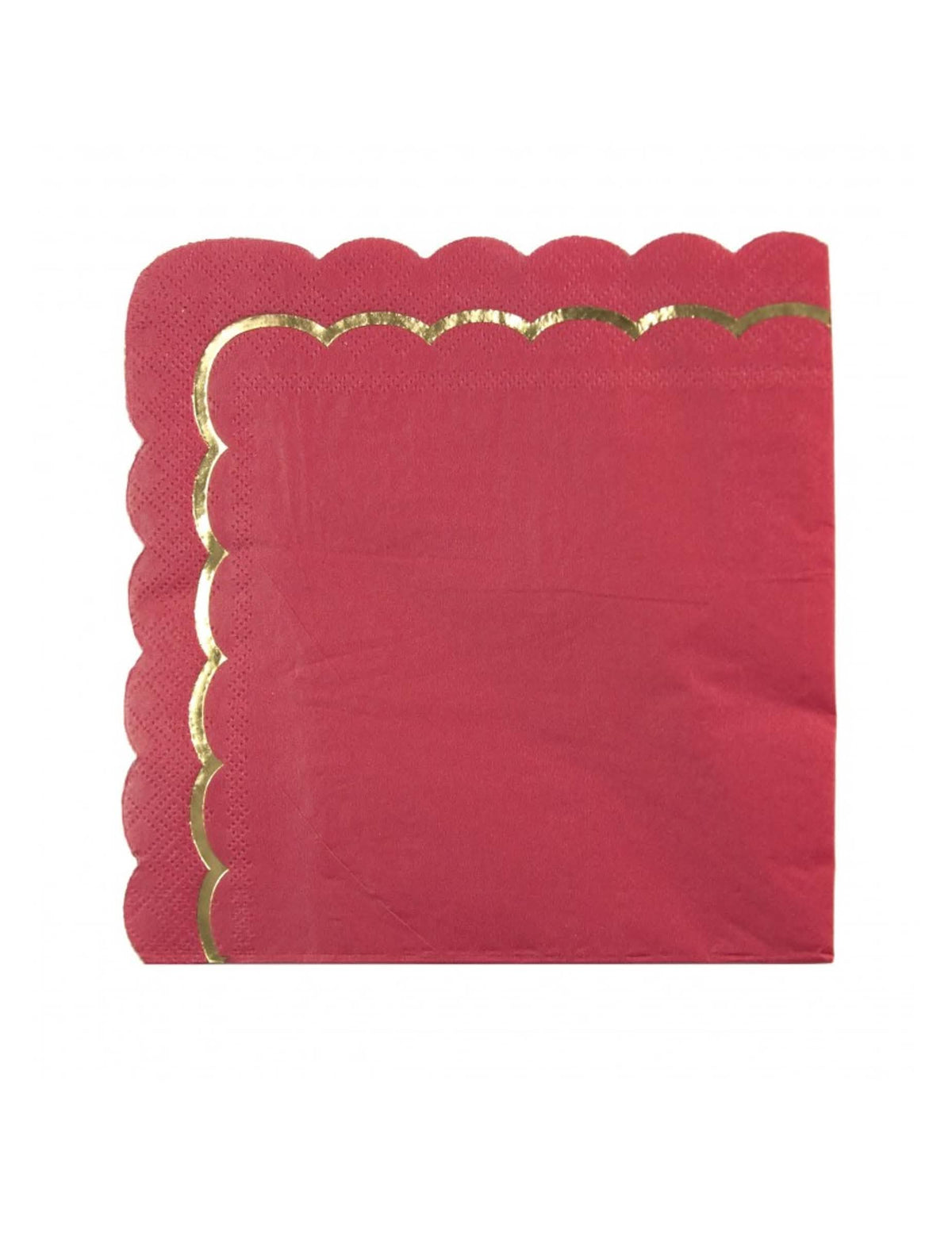 Servilletas festoneadas de papel para navidad rojas y doradas