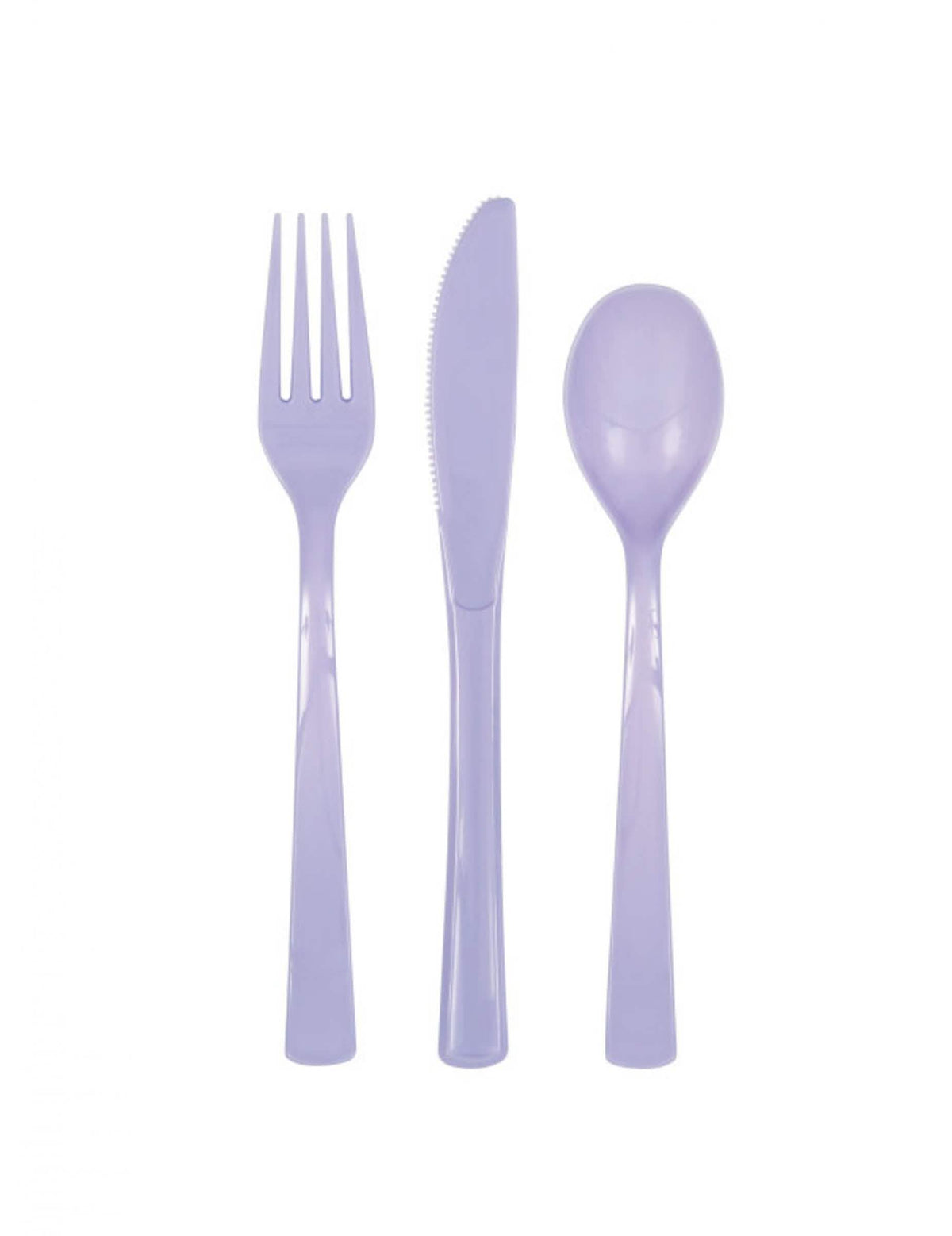 cubiertos de plástico para fiesta lavandas