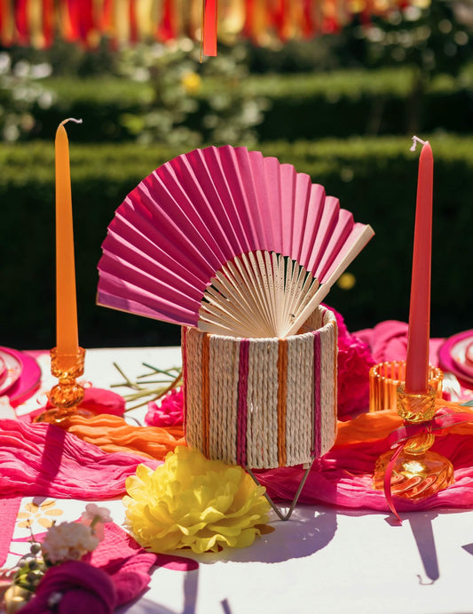2 Velas candelabro naranjas 25 cm