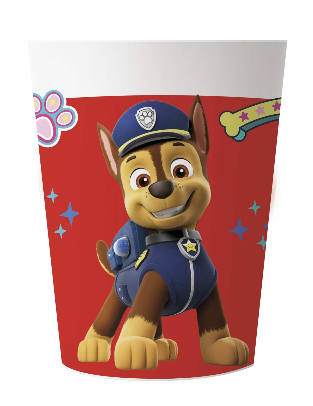 Vaso de plástico reutilizable Patrulla Canina para niño rojo con Chase