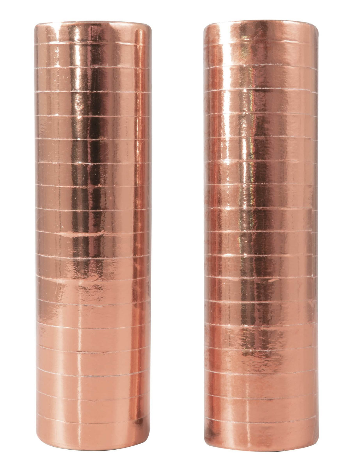 Rollos de serpentinas oro rosa металizado