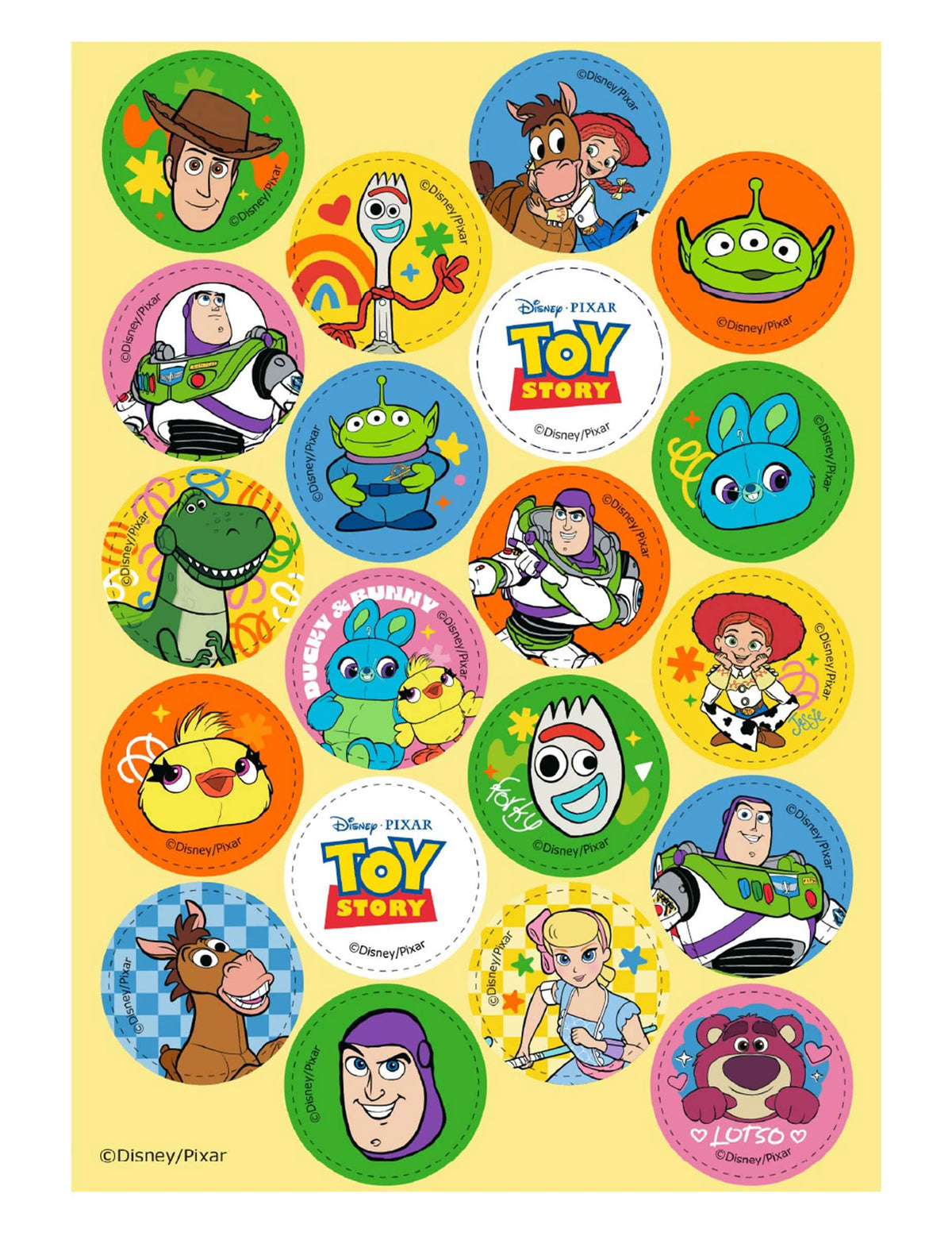 20 Mini discos de oblea Toy Story™ 3,4 cm