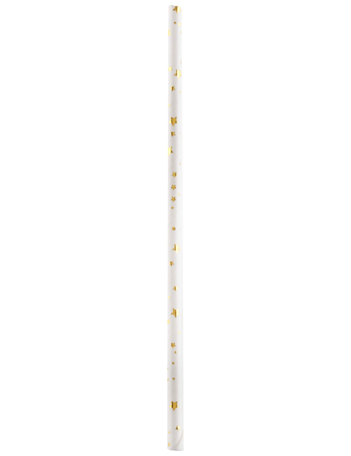 pajitas feliz cumpleaños para decoración de mesa blanco y dorado metalizado con estrellas