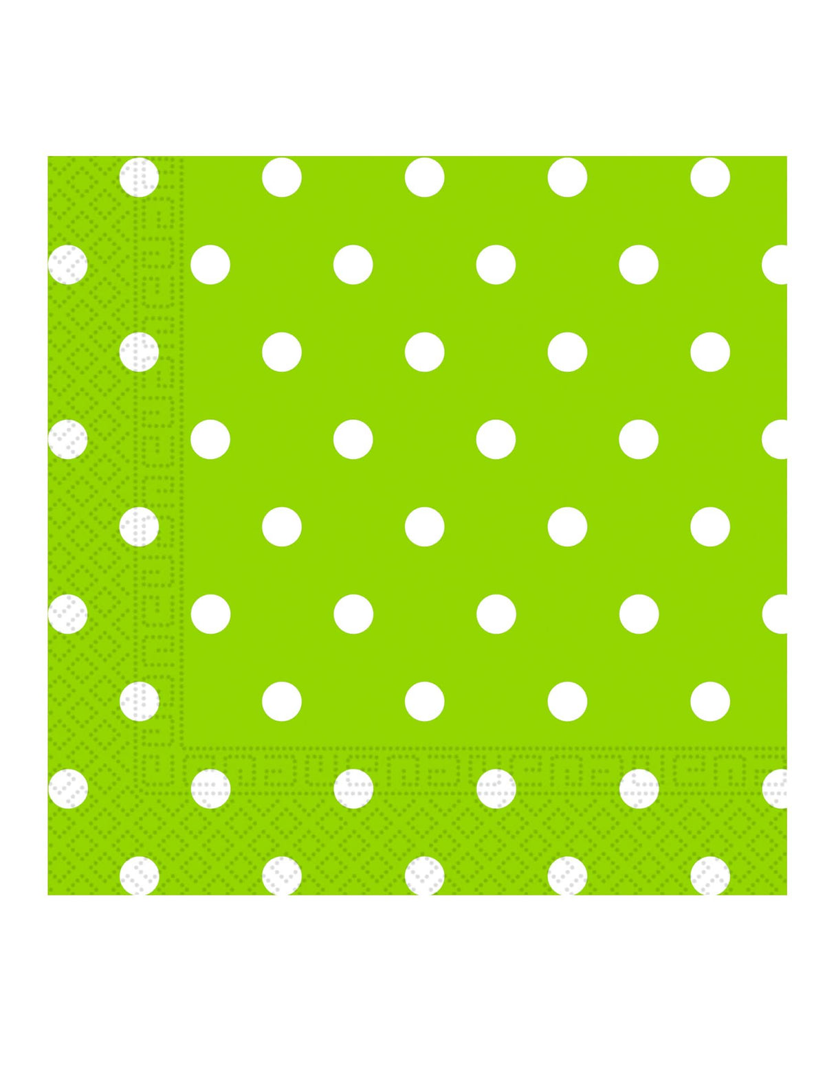 20 servilletas de papel a lunares para fiesta verde manzana y blanco