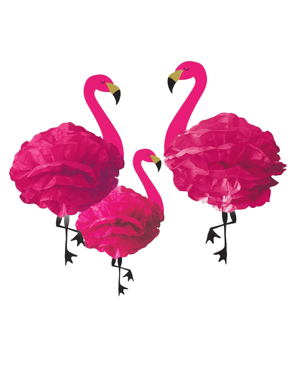 3 decoraciones para colgar de papel flamencos rosa tema tropical rosa fucsia