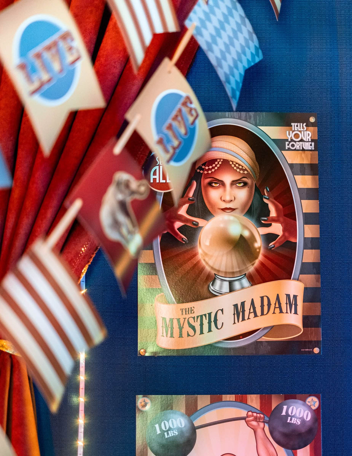 Carteles de circo vintage para decoración multicolores estilo retro
