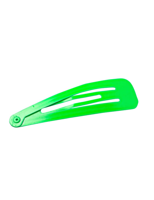 Gros plan sur la barrette verte des 4 Barrettes à cheveux colorées pour femme