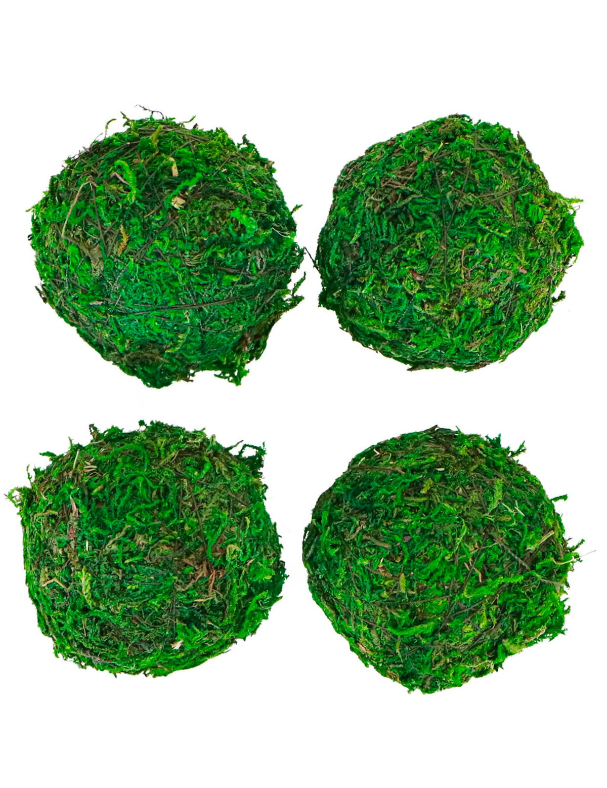 Bolas de musgo decoración natural para fiesta verdes