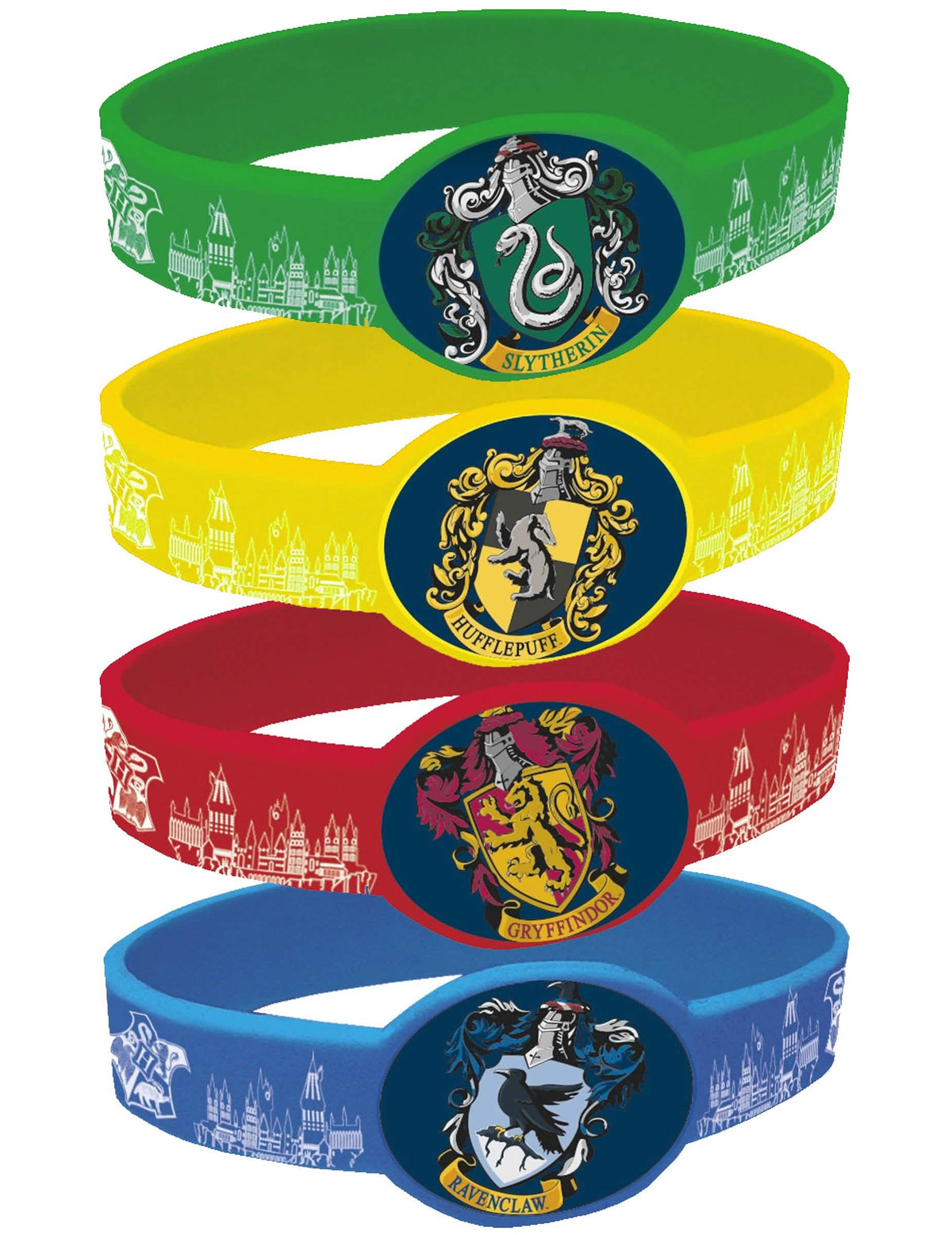 Pulseras elásticas Harry Potter para niño multicolores con escudos de Hogwarts