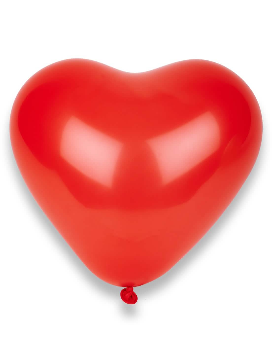 50 globos corazones rojos