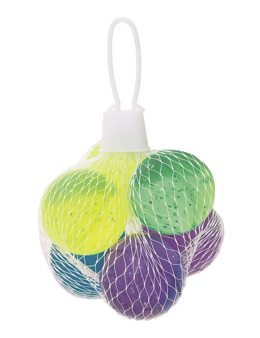 6 pelotas saltarinas con purpurina multicolores de 3 cm