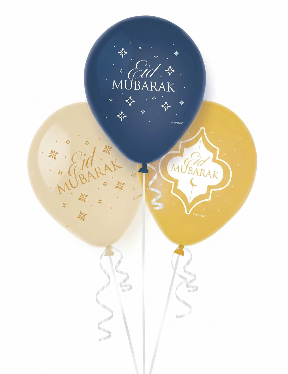 6 Globos de Látex Eid Mubarak 27,5 cm Decoración para Fiestas