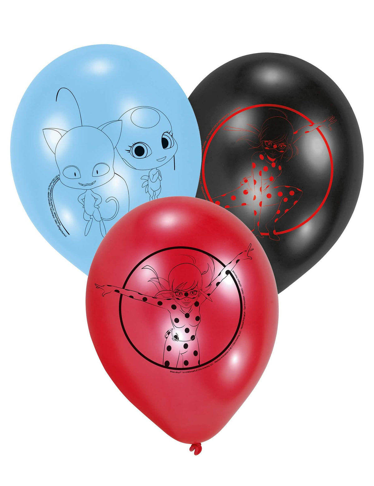 globos de látex Ladybug para niño rojos negros y azules