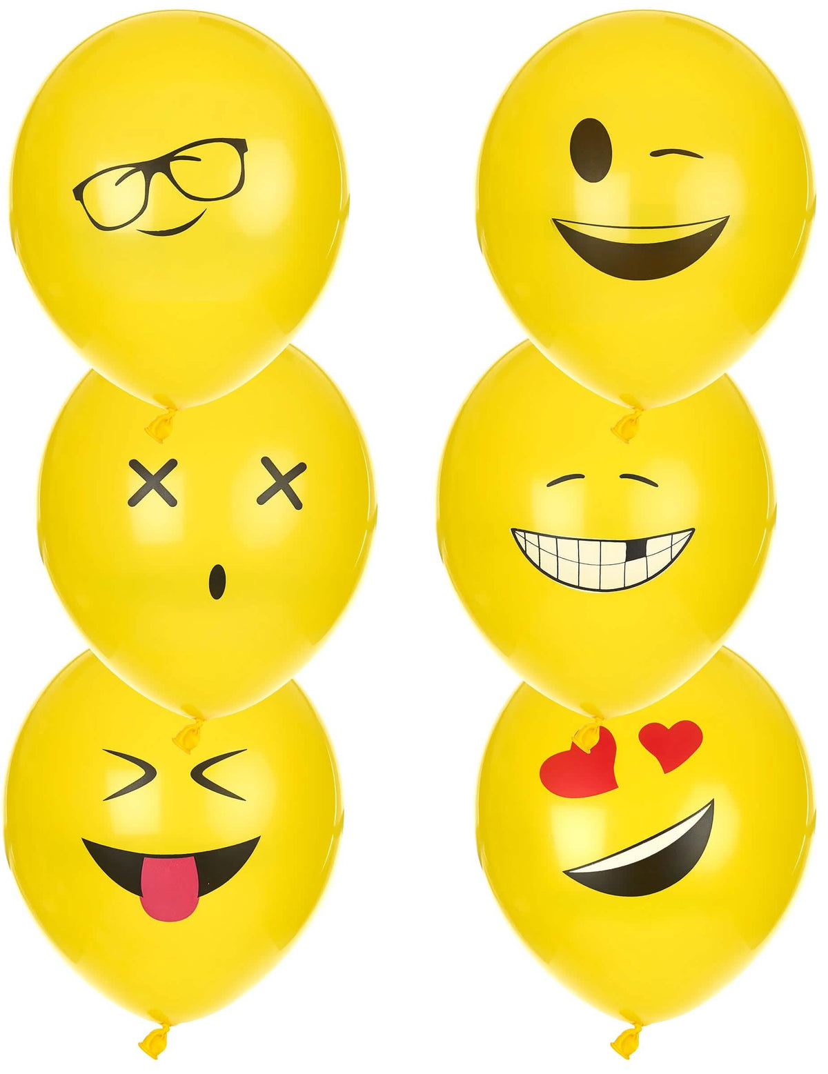 globos de látex Imoji para fiesta amarillo con diferentes caras de emoticonos