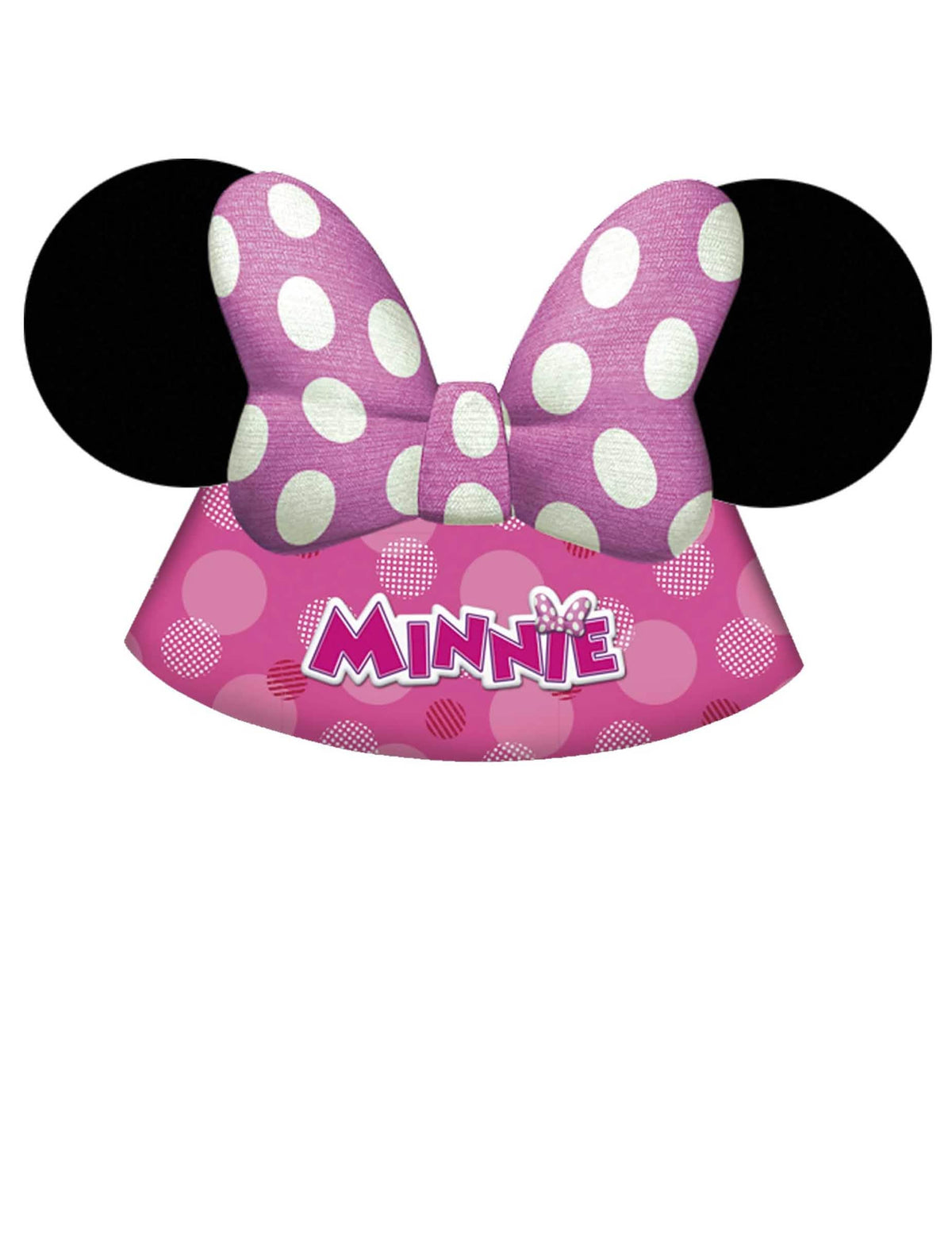 sombreros de fiesta Minnie Bow-Tique para niño rosa a lunares con orejas y lazo