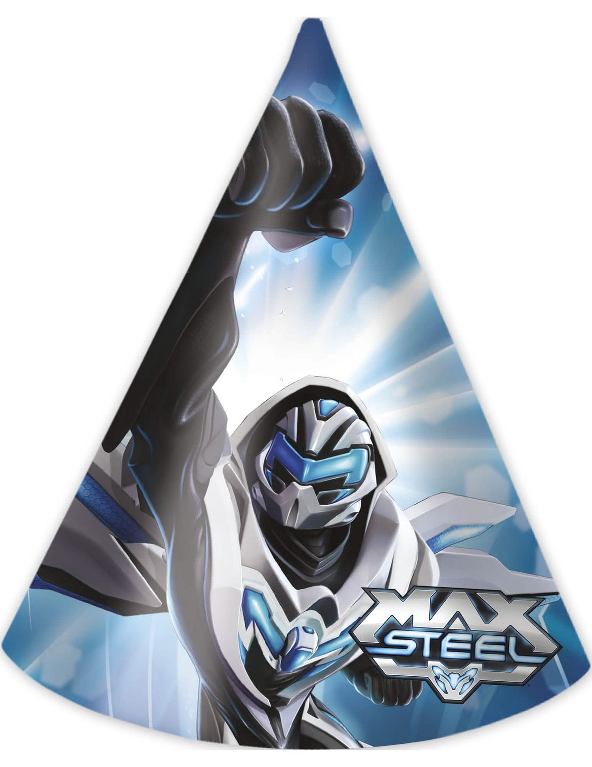 Sombrero de fiesta Max Steel para niño azul y blanco