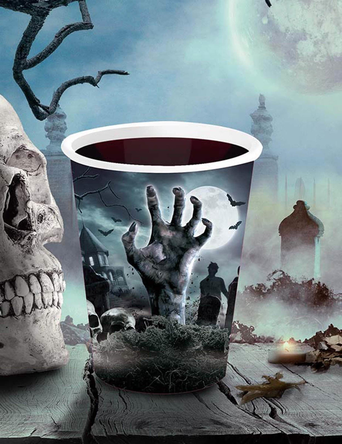 Mise en scène décorative d'un des gobelets revenants du cimetière