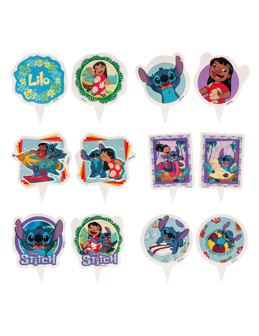 Kit de 6 decoraciones para cupcakes con adornos Stitch™