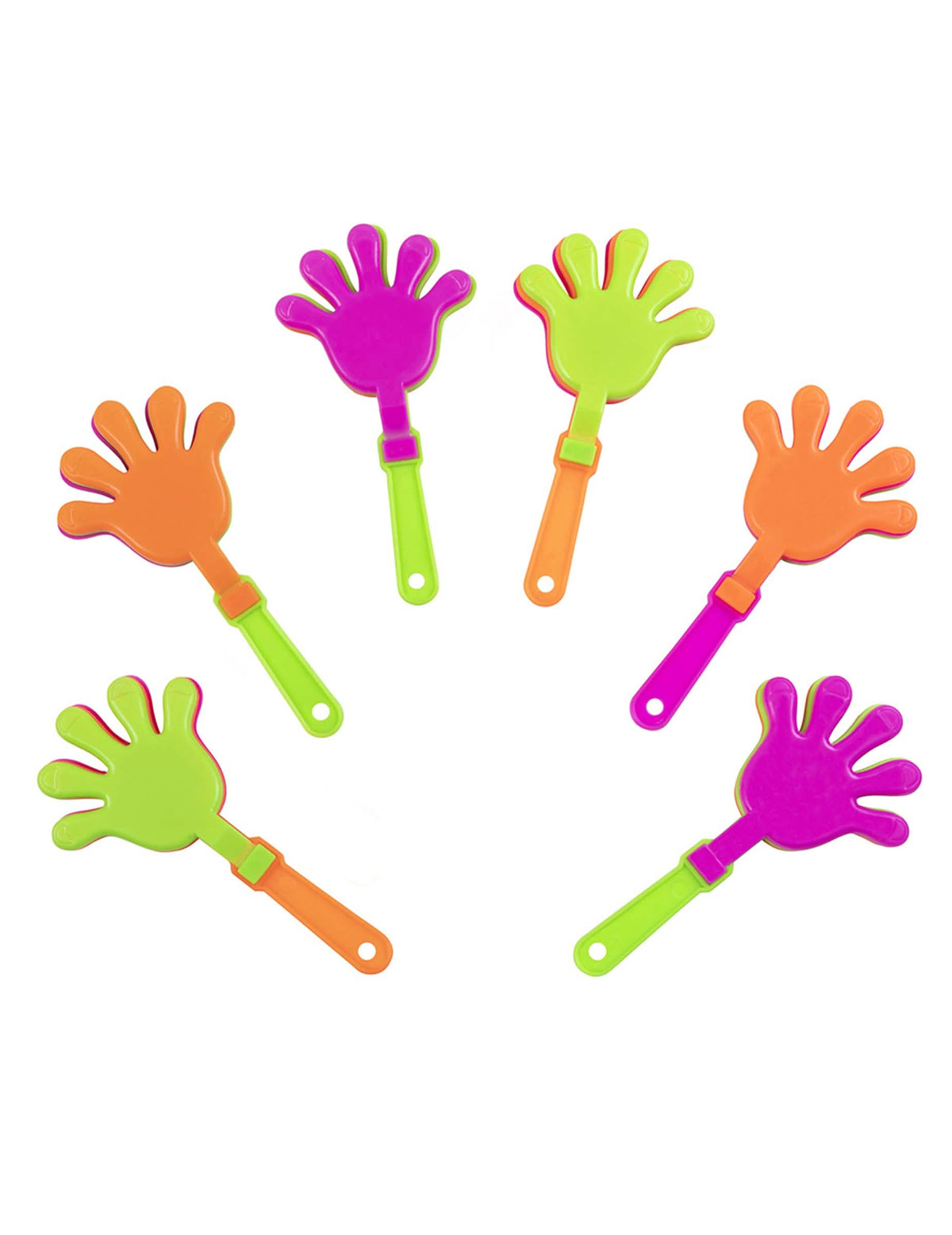 6 mini aplausos de mano cumpleaños para niño coloridos