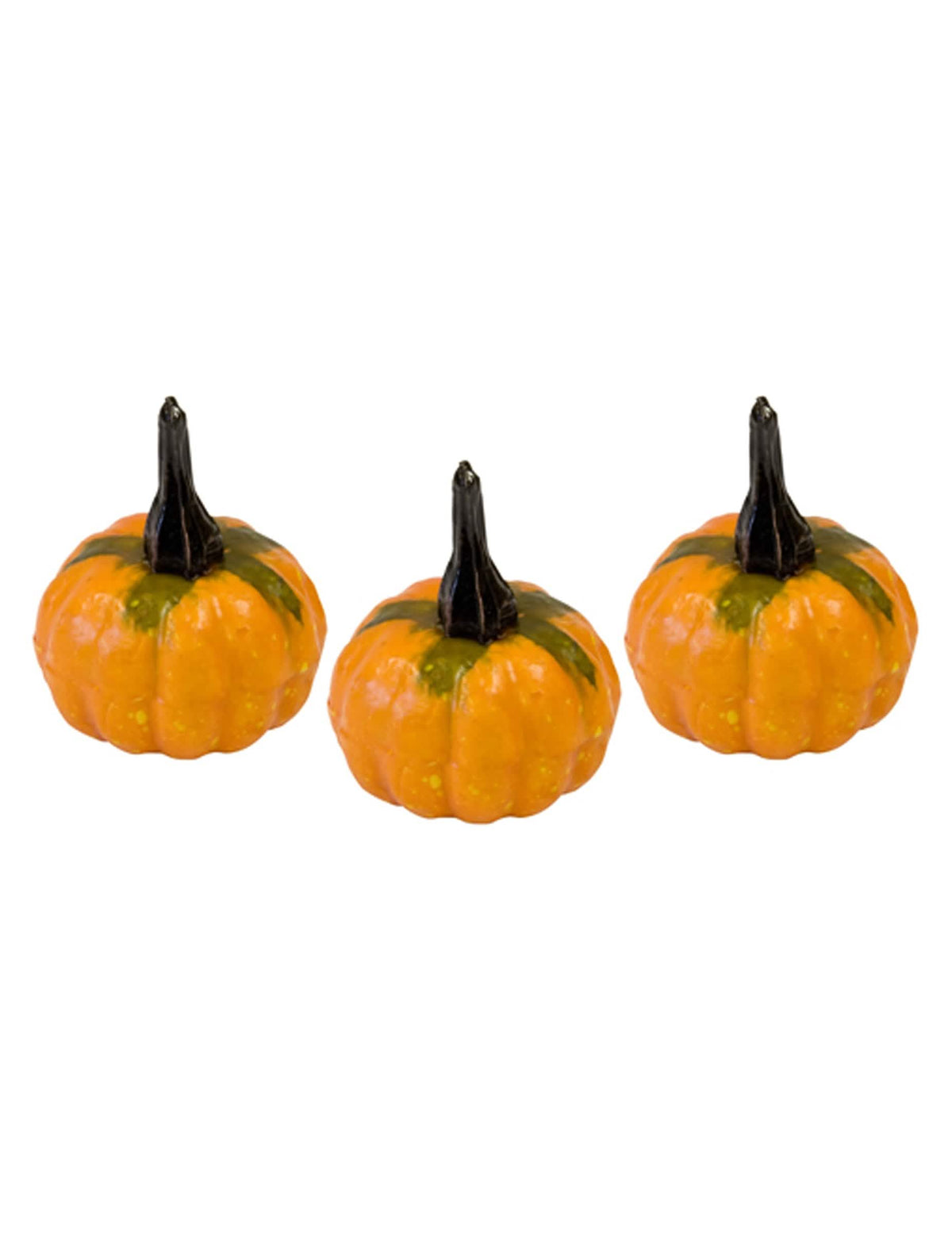Calabazas decorativas naranja con tallo verde