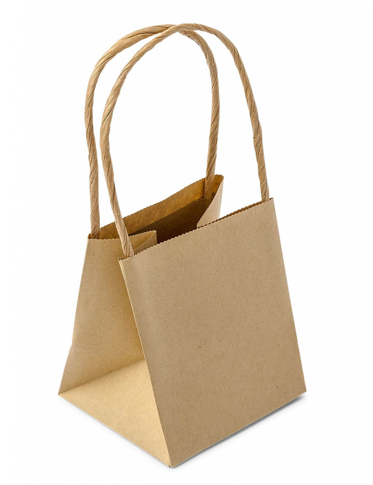 Sacs à cadeaux kraft pour fête marron avec poignées torsadées