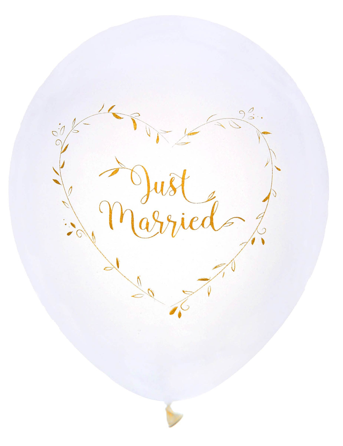 Mise en situation des ballons en latex Just Married pour mariage