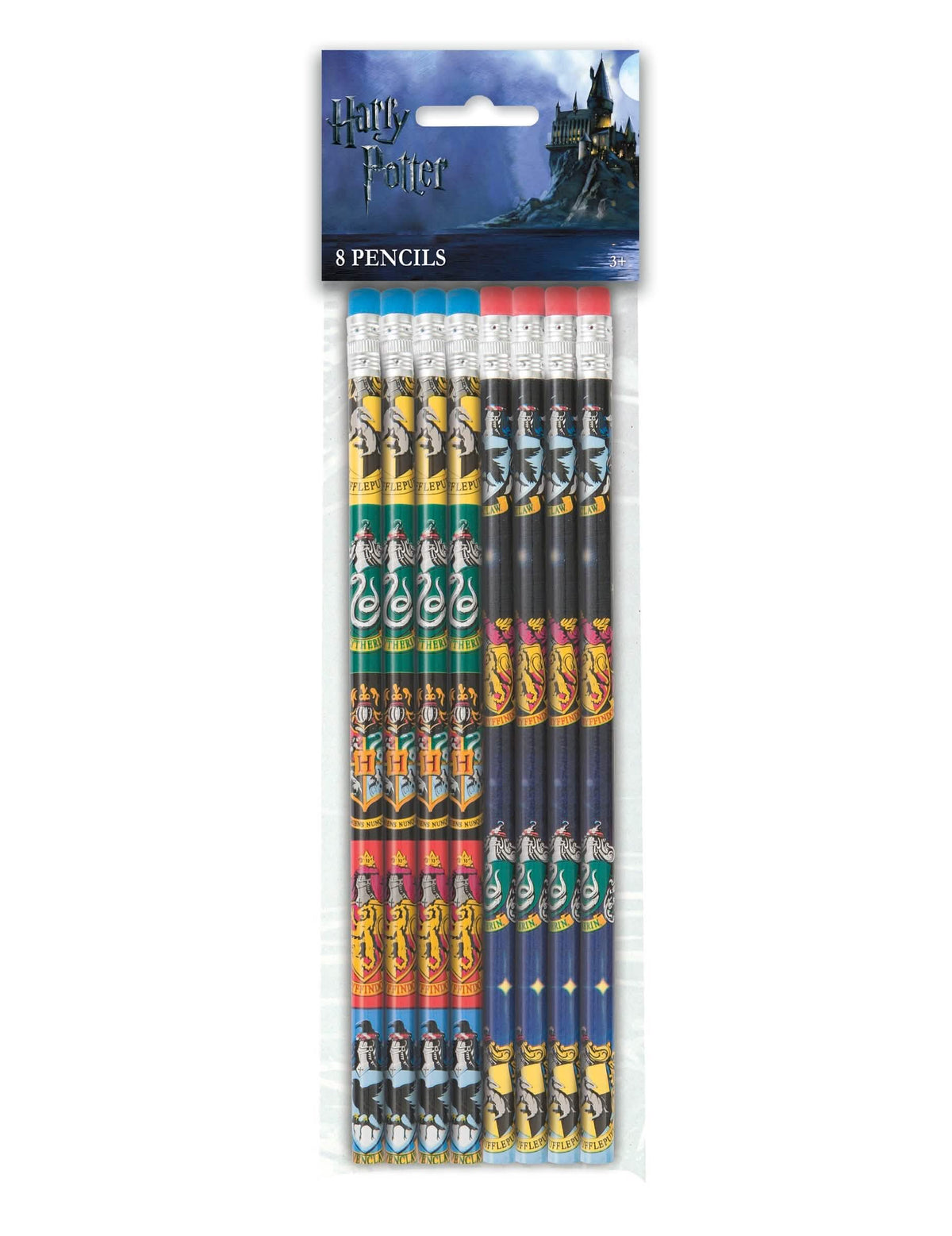 Vista del embalaje de los 8 lápices de grafito Harry Potter