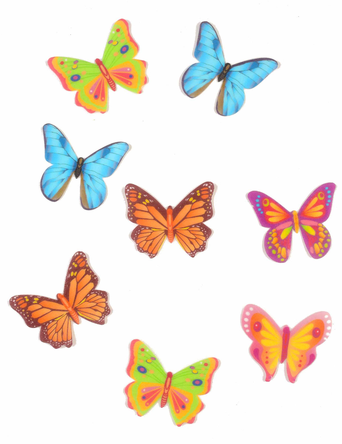Decoraciones para tartas mariposas de oblea multicolores