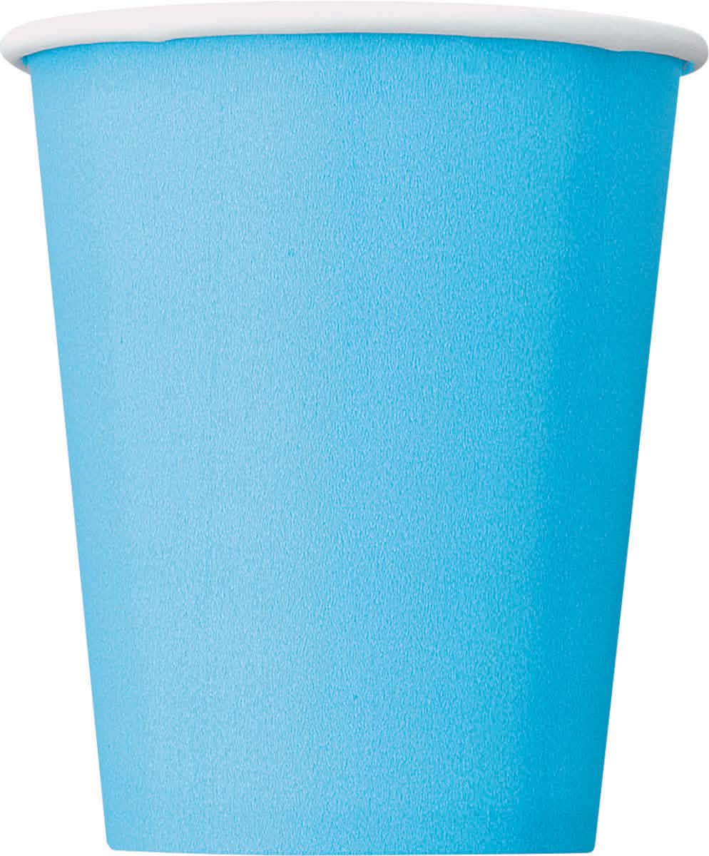 Gobelets en carton bleu pastel pour fête 270 ml