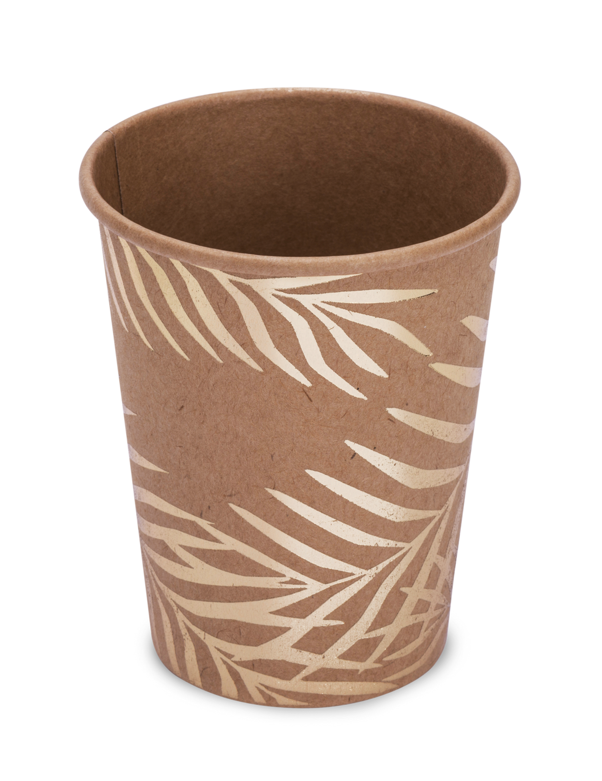 Vasos de cartón Palmera dorado para fiesta kraft y dorado
