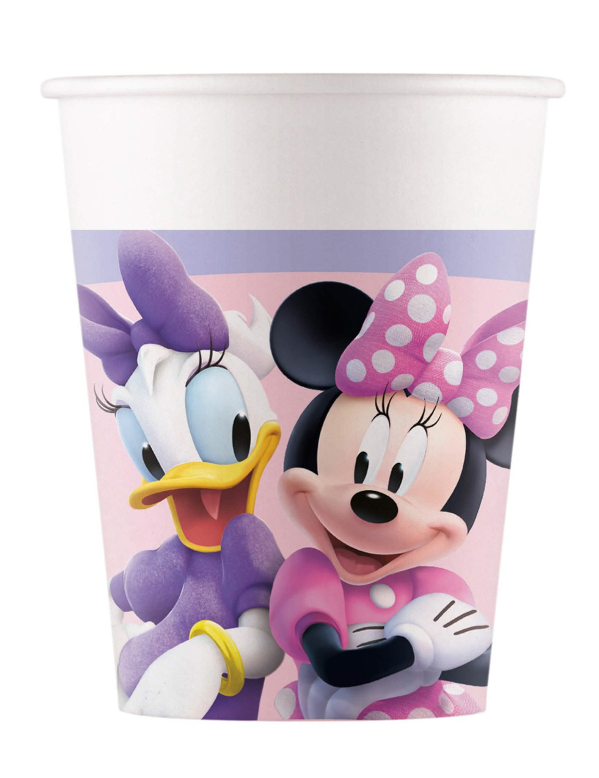 Gobelets en carton Minnie Junior pour enfant rose et violet avec Minnie et Daisy Duck