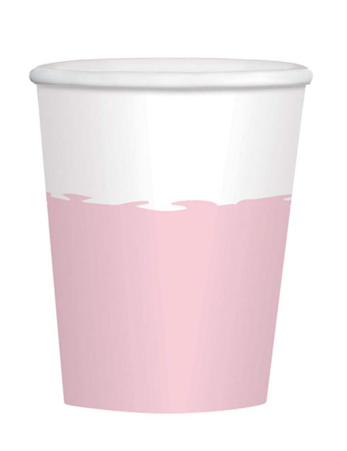 Vasos de cartón para baby shower rosas y blancos