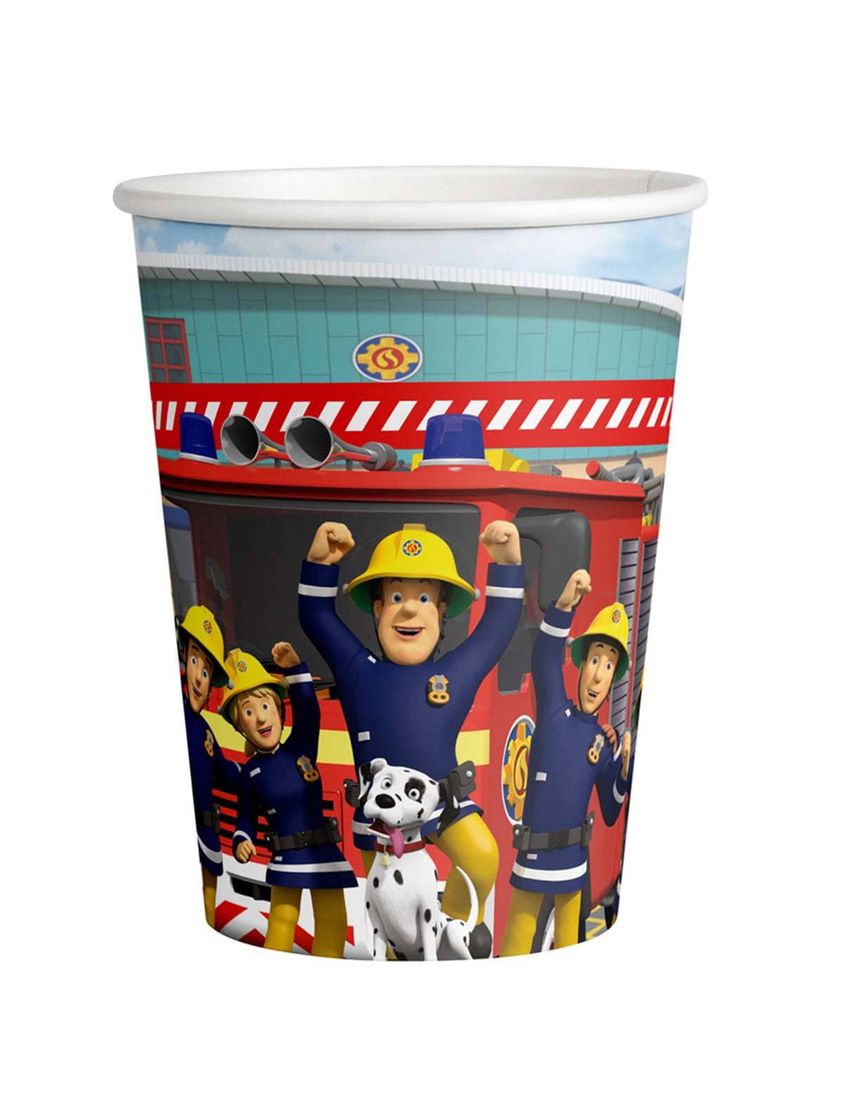 Gobelets en carton Sam le Pompier pour enfant multicolore avec illustrations des personnages