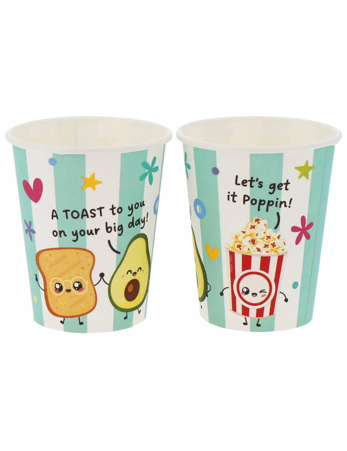 8 Vasos de cartón Kawaï Party 250 ml