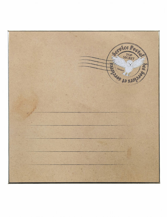 Détail du sceau postal avec hibou des invitations avec enveloppes apprenti sorcier