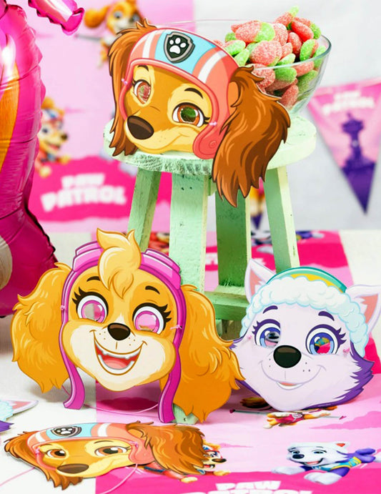8 Máscaras de cartón Skye, Everest y Liberty La Patrulla Canina™