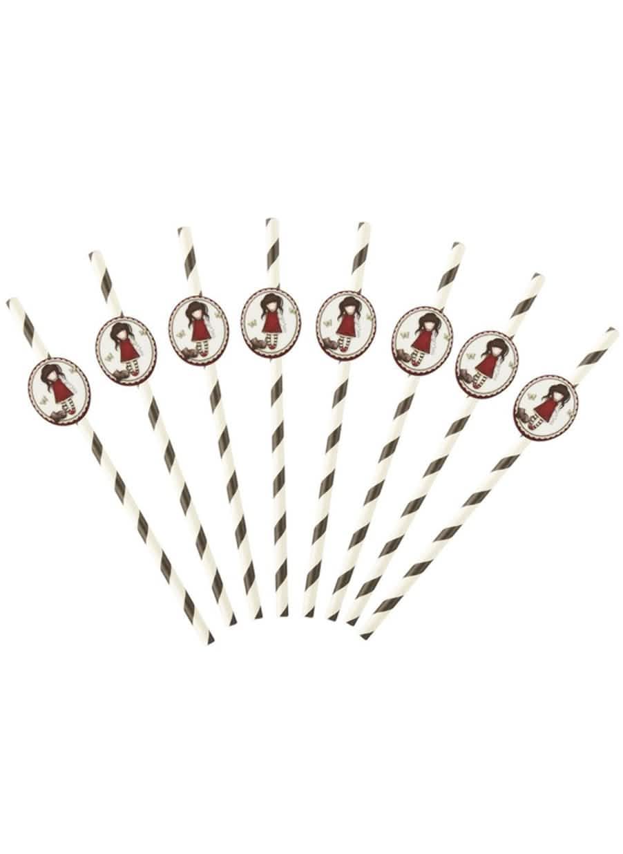 pajitas de cartón Ruby Santoro para niño rayadas blanco y negro