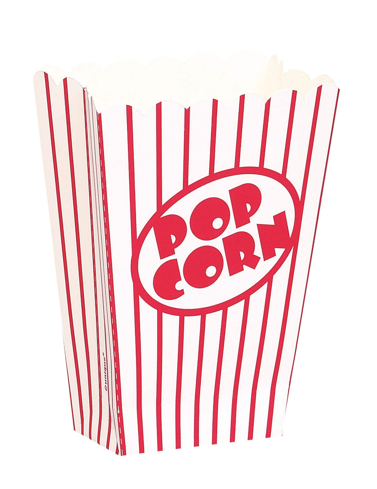 Cajas rayadas para palomitas para fiesta blancas y rojas de cartón