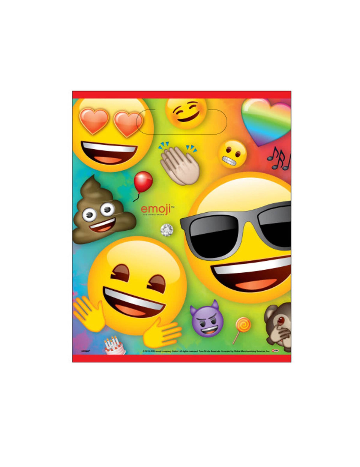 bolsas de regalo de plástico Emoji Rainbow para niño multicolores