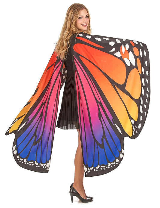 Alas de mariposa multicolores adultas